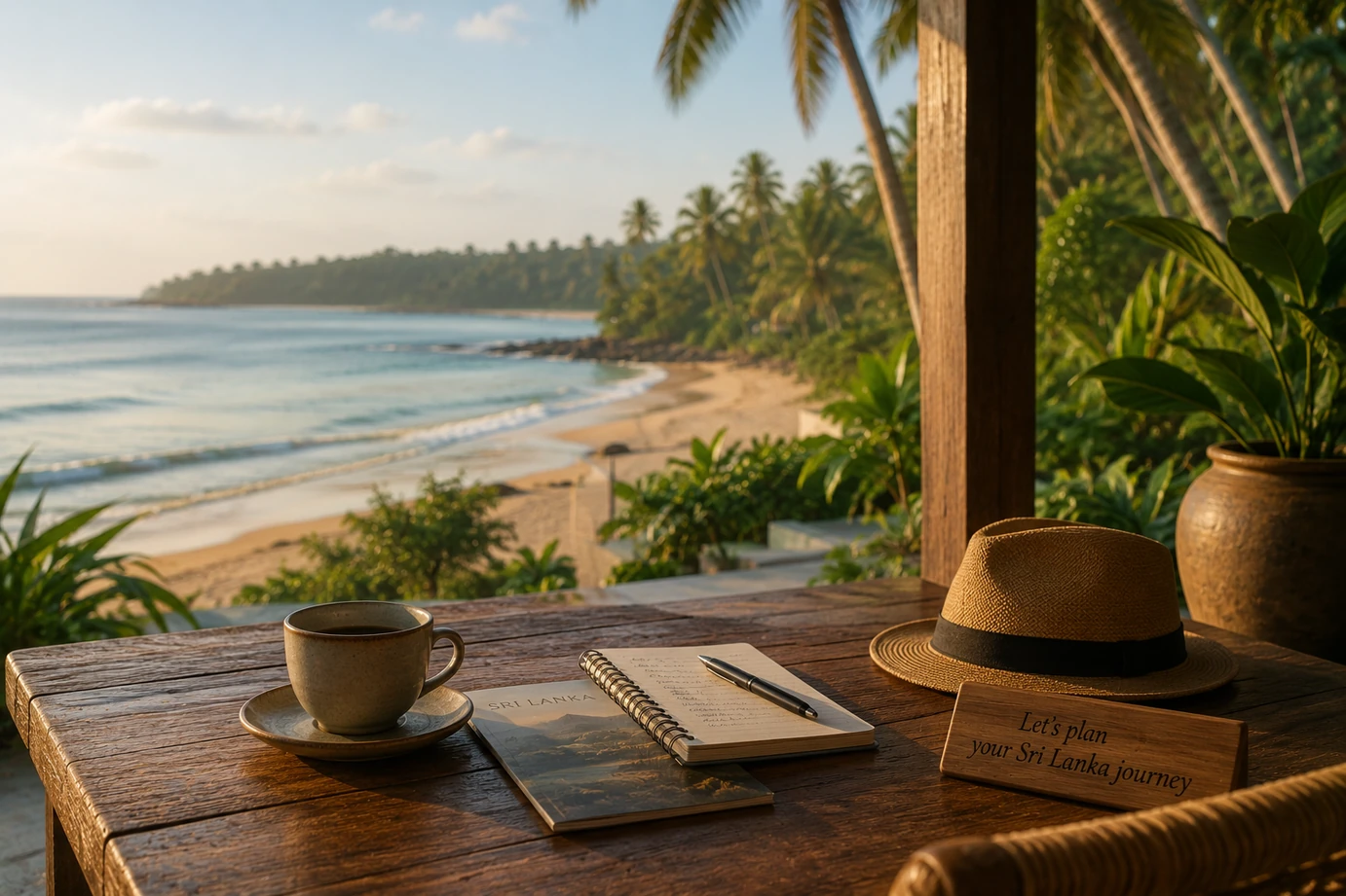 A quiet Sri Lankan coastal setting for planning a trip
