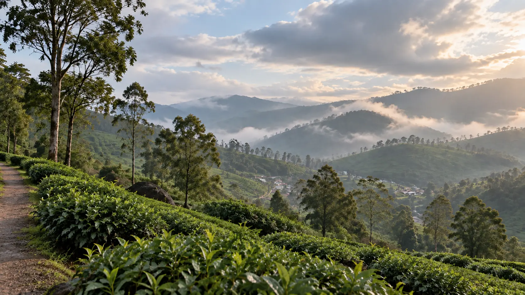 Tropical Sri Lankan landscape showing changing weather across the island